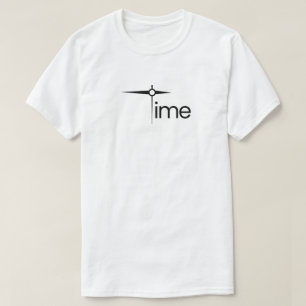 T-shirt Typographie minimaliste aux aiguilles d'horloge