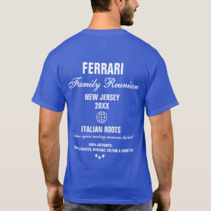 T-shirt Typographie moderne Famille Réunion Royal Blue