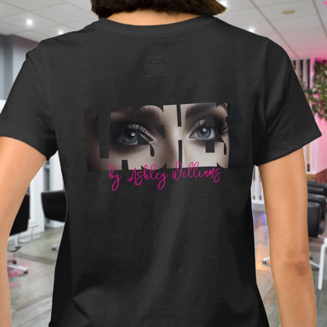 T-shirt Typographie moderne "LASHES by" artiste de cils (Créateur téléchargé)
