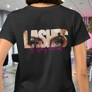 T-shirt Typographie moderne "LASHES by" lash artiste