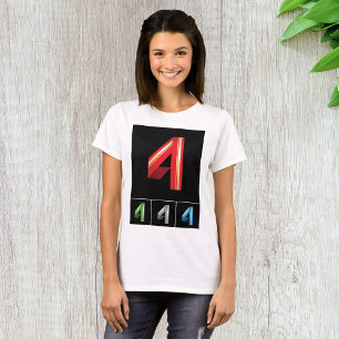 T-shirt Typographie moderne numéro 4 géométrique élégante