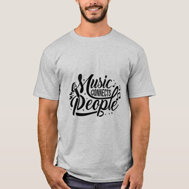 T-shirt Typographie Music Connect People (Devant)