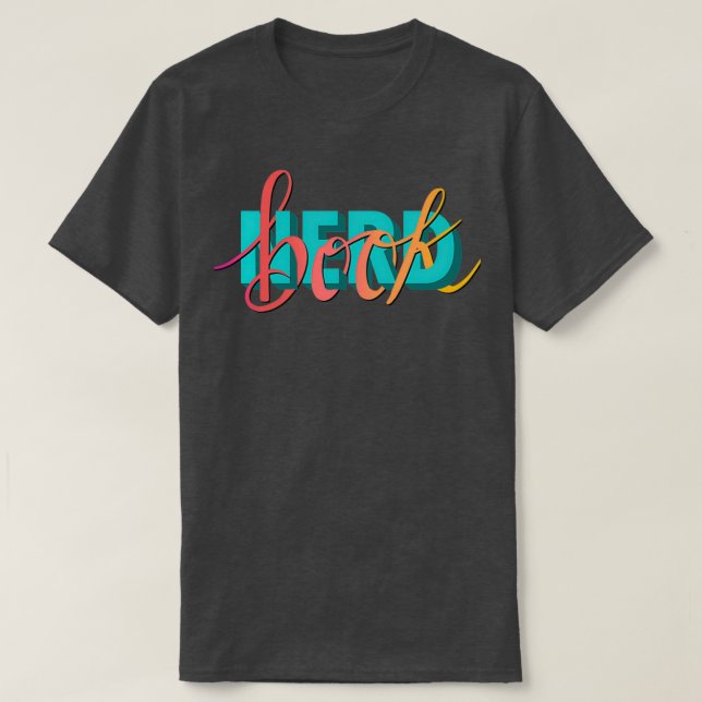 T-shirt Typographie Nerd du livre (Design devant)