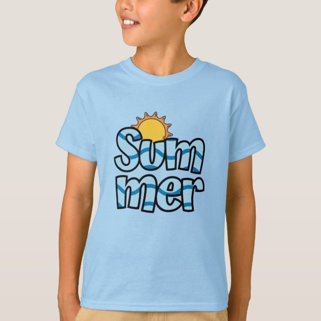 T-shirt Typographie ondulée estivale tropicale  (Devant)