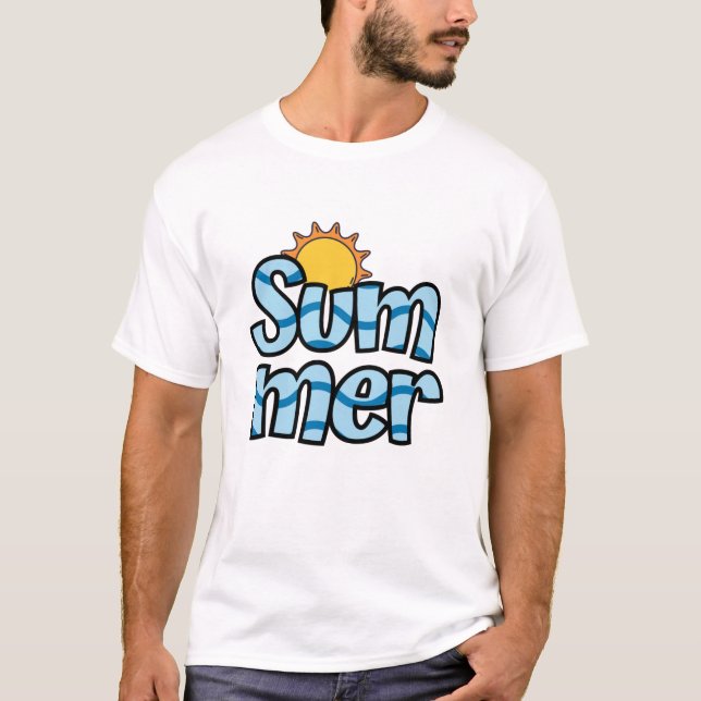 T-shirt Typographie ondulée estivale tropicale  (Devant)