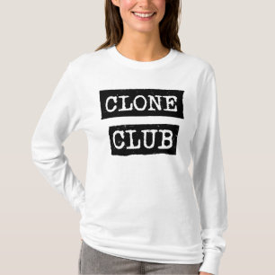 T-shirt Typographie orpheline de club de clone du noir