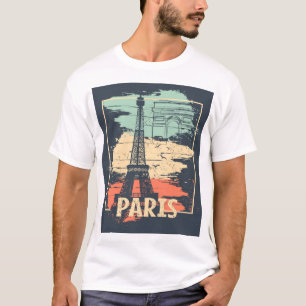 T-shirt Typographie parisienne : affiche Eiffel abstraite.