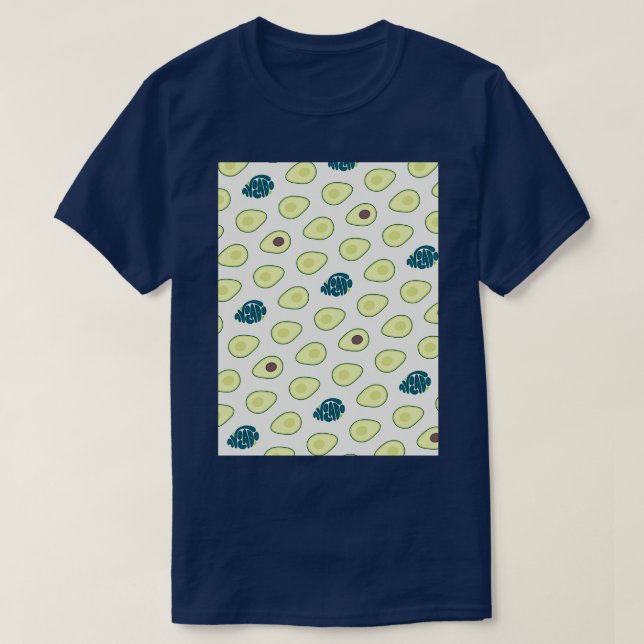 T-shirt Typographie personnalisée du Motif Avocado (Design devant)