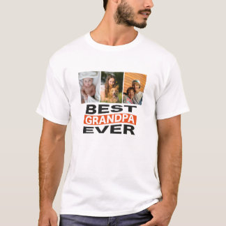 T-shirt Typographie photo personnalisée du meilleur grand-
