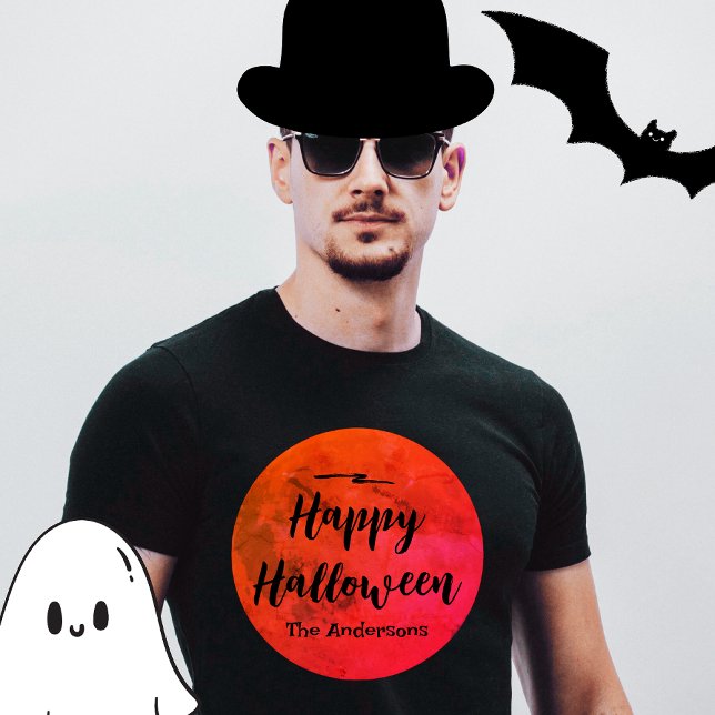 T-shirt Typographie Pleine lune effrayante Orange noir Hal (Créateur téléchargé)