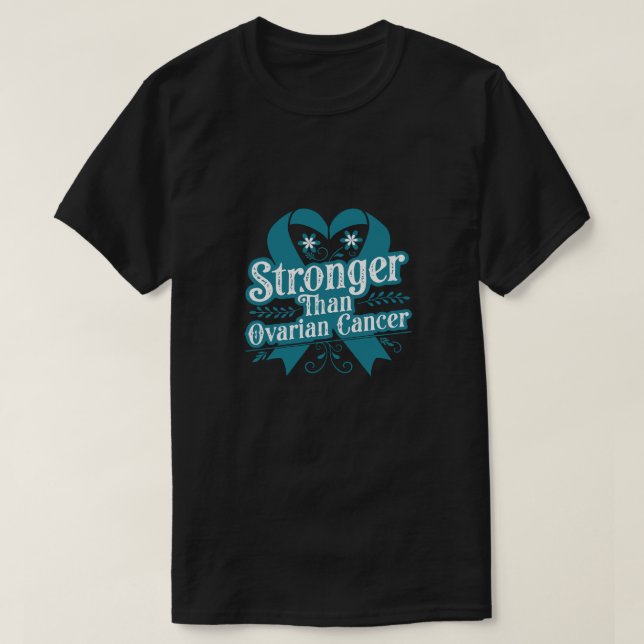 T-Shirt Typographie Plus Fort que le Cancer de l'O (Design devant)