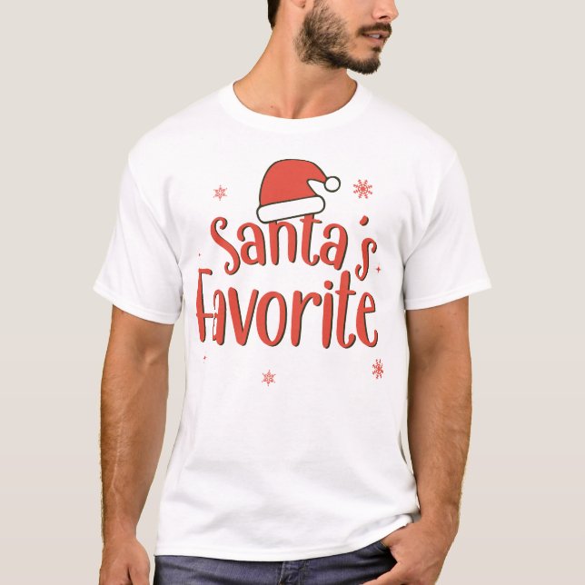 T-shirt Typographie préférée du Père Noël Rétro (Devant)