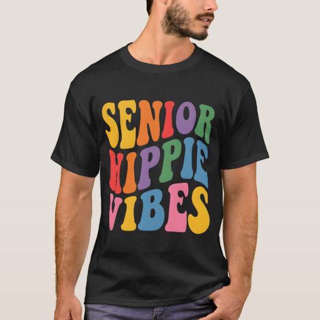 T-shirt Typographie Psychédélique Colorée (Devant)