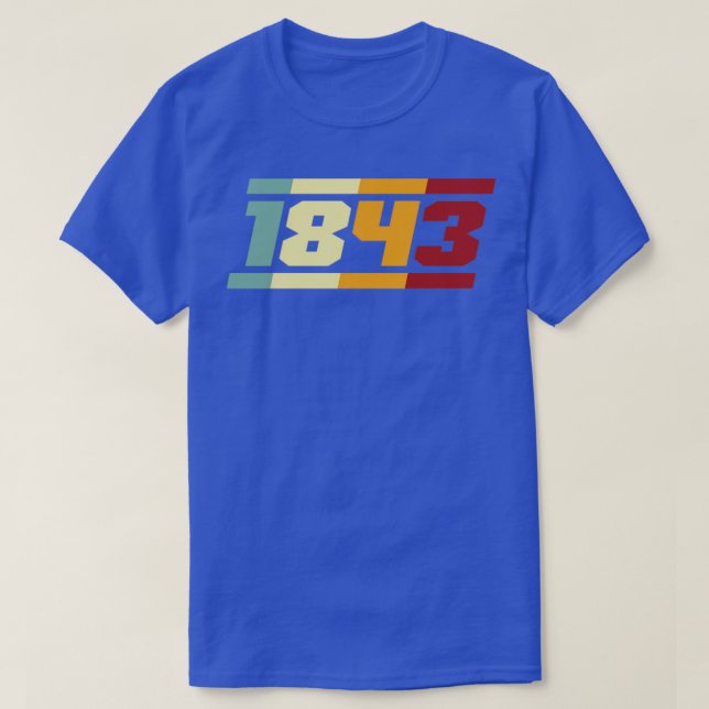 T-shirt Typographie rétro 1843 (Design devant)