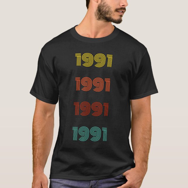 T-shirt Typographie rétro année 1991 (Devant)