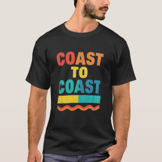 T-shirt Typographie Rétro Coucher de Soleil de Côte à Côte