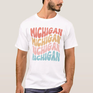 T-shirt Typographie rétro Cute Wavy Text Grovy Michigan