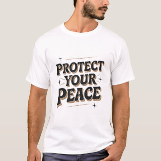 T-shirt Typographie Rétro Groovy Protégez Votre Paix