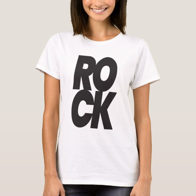 T-shirt Typographie Rock Empilé (Devant)