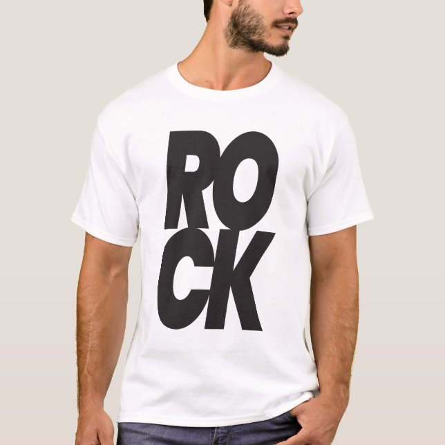 T-shirt Typographie Rock Empilée (Devant)