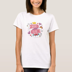 T-shirt Typographie Rose Pour La Future Mariée Moderne