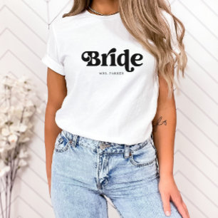 T-shirt Typographie simple de Boho Retro   Mariée