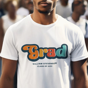 T-shirt Typographie super rétro colorée Graduate