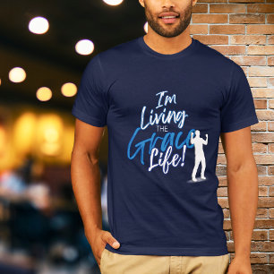 T-shirt Typographie urbaine bleue Je vis la vie grâce