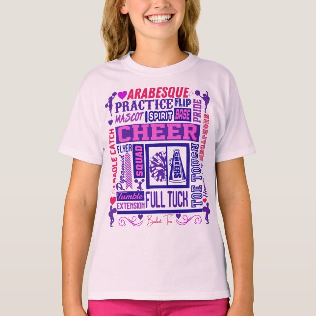 T-shirt Typographie violette des filles (Devant)