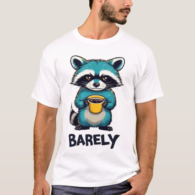 T-shirt typographique à motif de raton laveur drôl (Devant)