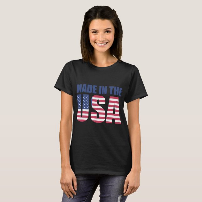 T-shirt typographique avec drapeau américain pour  (Devant entier)