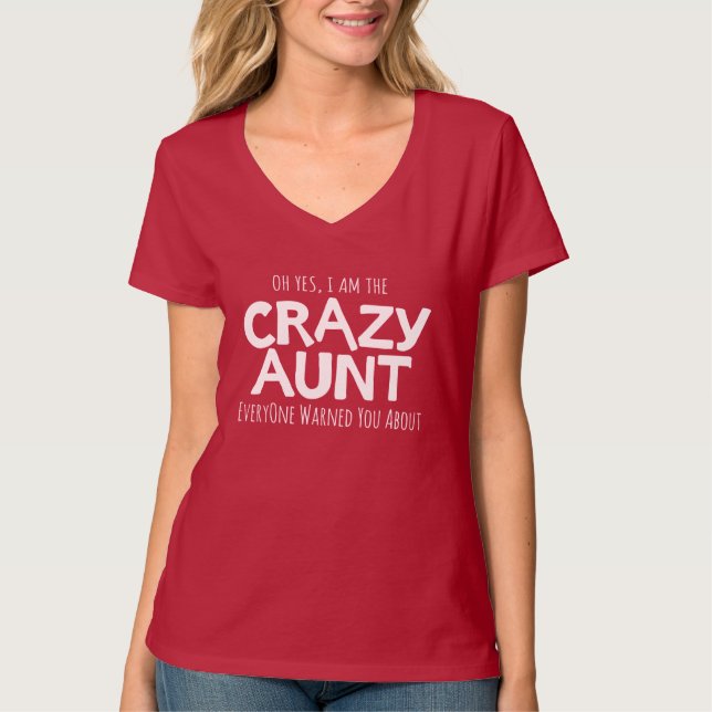 T-shirt typographique blanc de slogan de tante (Devant)