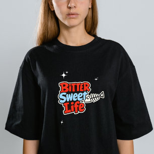T-shirt typographique coloré "Bittersweet Life"
