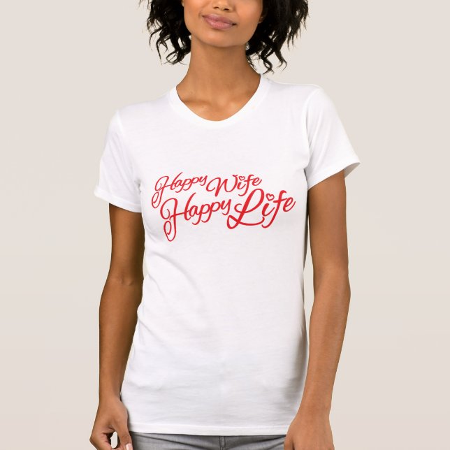 T-shirt typographique de slogan de la vie heureuse (Devant)