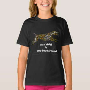 T-shirt typographique Mon chien est mon meilleur a