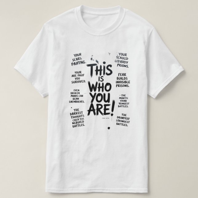 T-shirt typographique pour hommes blanc  (Design devant)