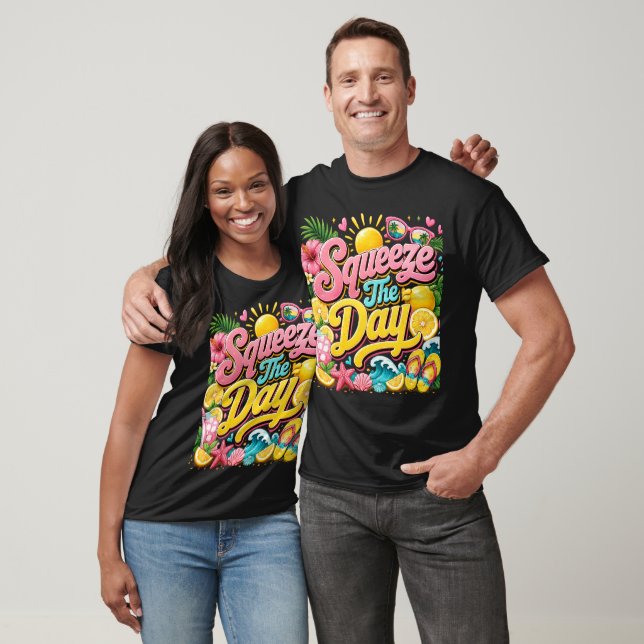 T-shirt typographique Squeeze The Day Summer | Tro (Unisexe)