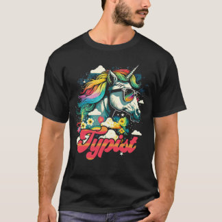T-shirt Typologie de la licorne arc-en-ciel