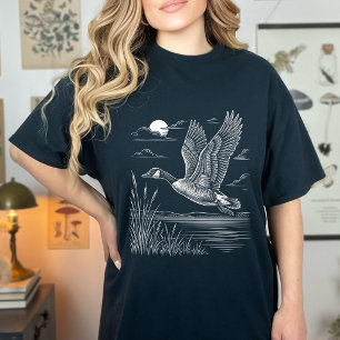 T-shirt Tyranneau noir en ligne Art pour ornithologue Mini