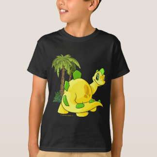 T-shirt Tyrannian Chomby jaune regardant fixement
