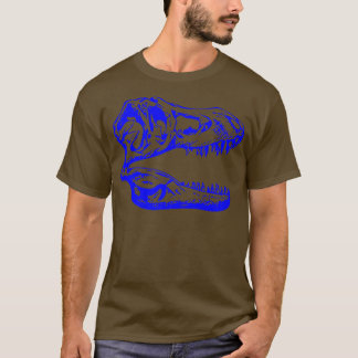 T-shirt Tyrannosaurus Re ( T Re ) Skeleton Head Blue