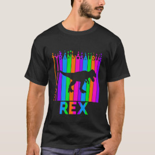 T-shirt Tyrannosaurus Rex Animal Rainbow Buble Avec Silho