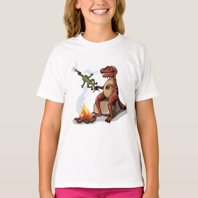 T-shirt Tyrannosaurus Rex Cuisine Nourriture Au-Dessus D'U (Devant)