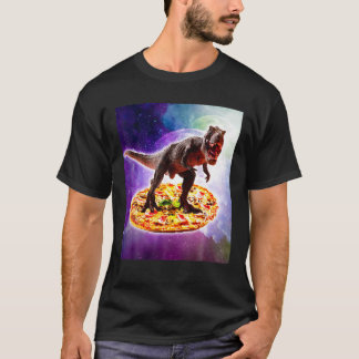 T-shirt Tyrannosaurus Rex Dinosaur Riding Pizza Dans L'Esp