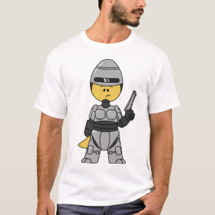 T-shirt Tyrannosaurus Rex Habillé Comme Robocop.