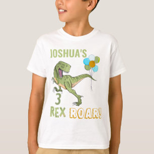 T-shirt Tyrannosaurus Trois Rex Dino 3e anniversaire