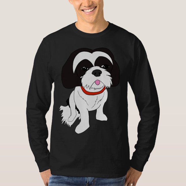 T-shirt Tzu blanc et blanc noir (Devant)