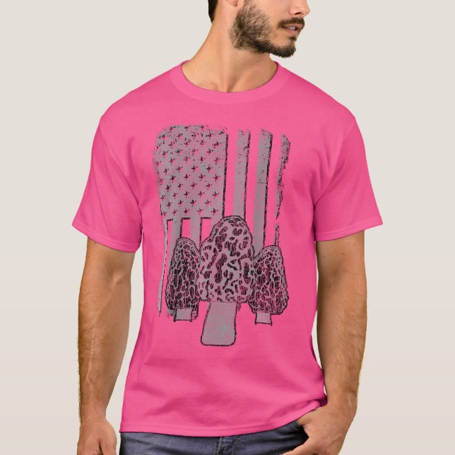 T-shirt U S A Drapeau Morel Chasseur De Champignons (Conce (Devant)
