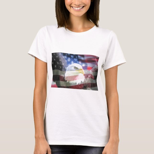 T-shirt U.S.A. Eagle et drapeau (Devant)