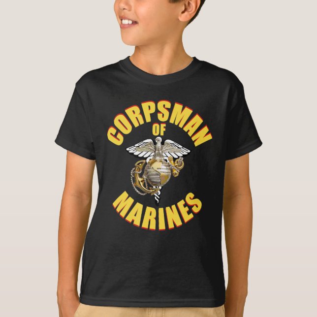 T-shirt  U.S. Navy Corpsman 8404 FMF Veteran Eagle Globe (Devant)